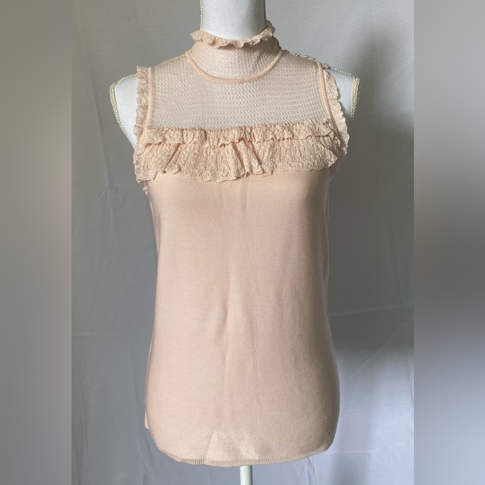 Pink ruffle tank top